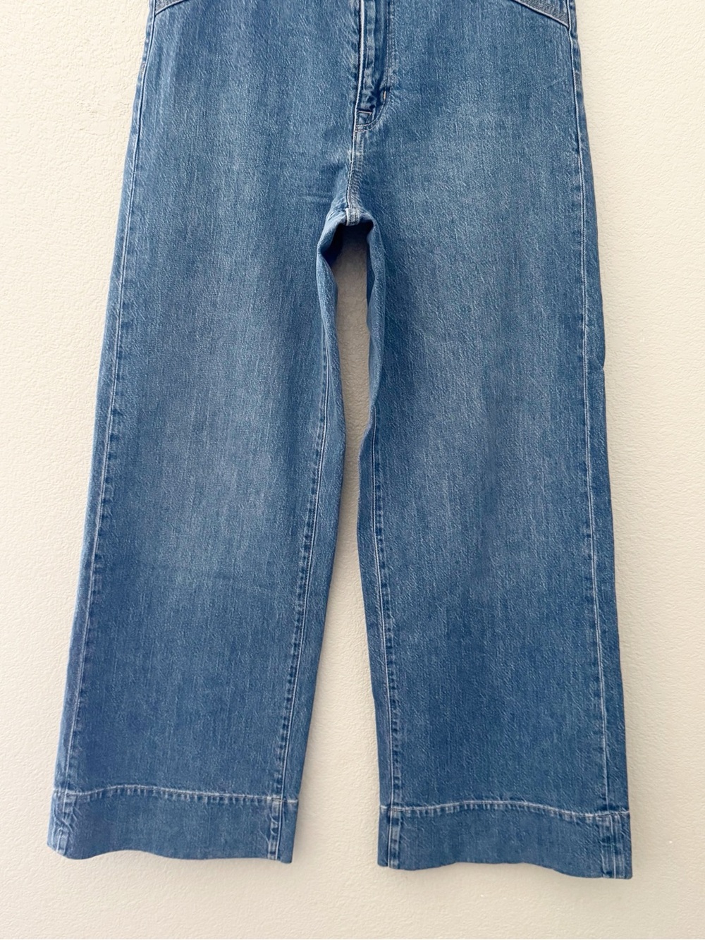GAP Sky High Wide Leg Jeans 30/ 10 R Denim Blue Crop Classic Minimalist - Picture 7 of 12